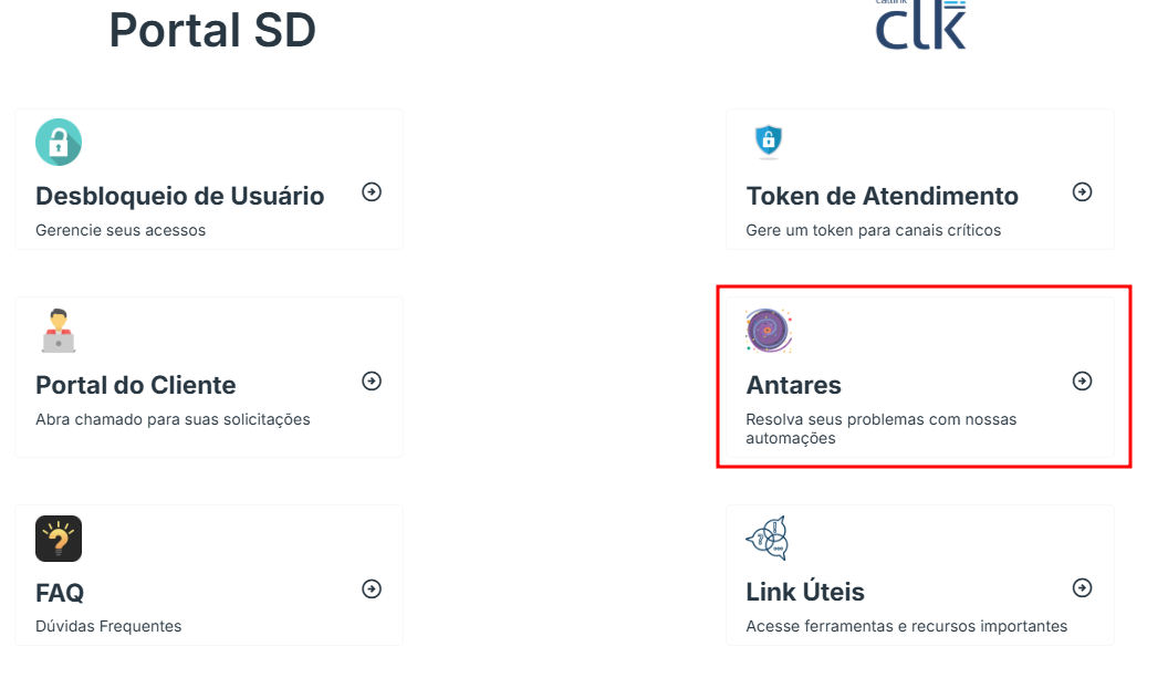 Portal SD com Antares destacado